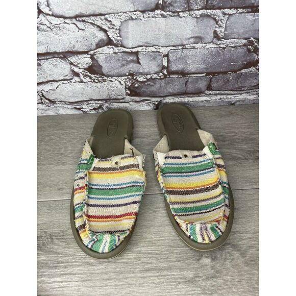 Sanuk You Got My Back Canvas Slip On Multicolor Mules Womens sz 10M US/41EU - Picture 3 of 16